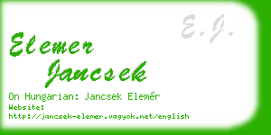 elemer jancsek business card