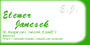 elemer jancsek business card